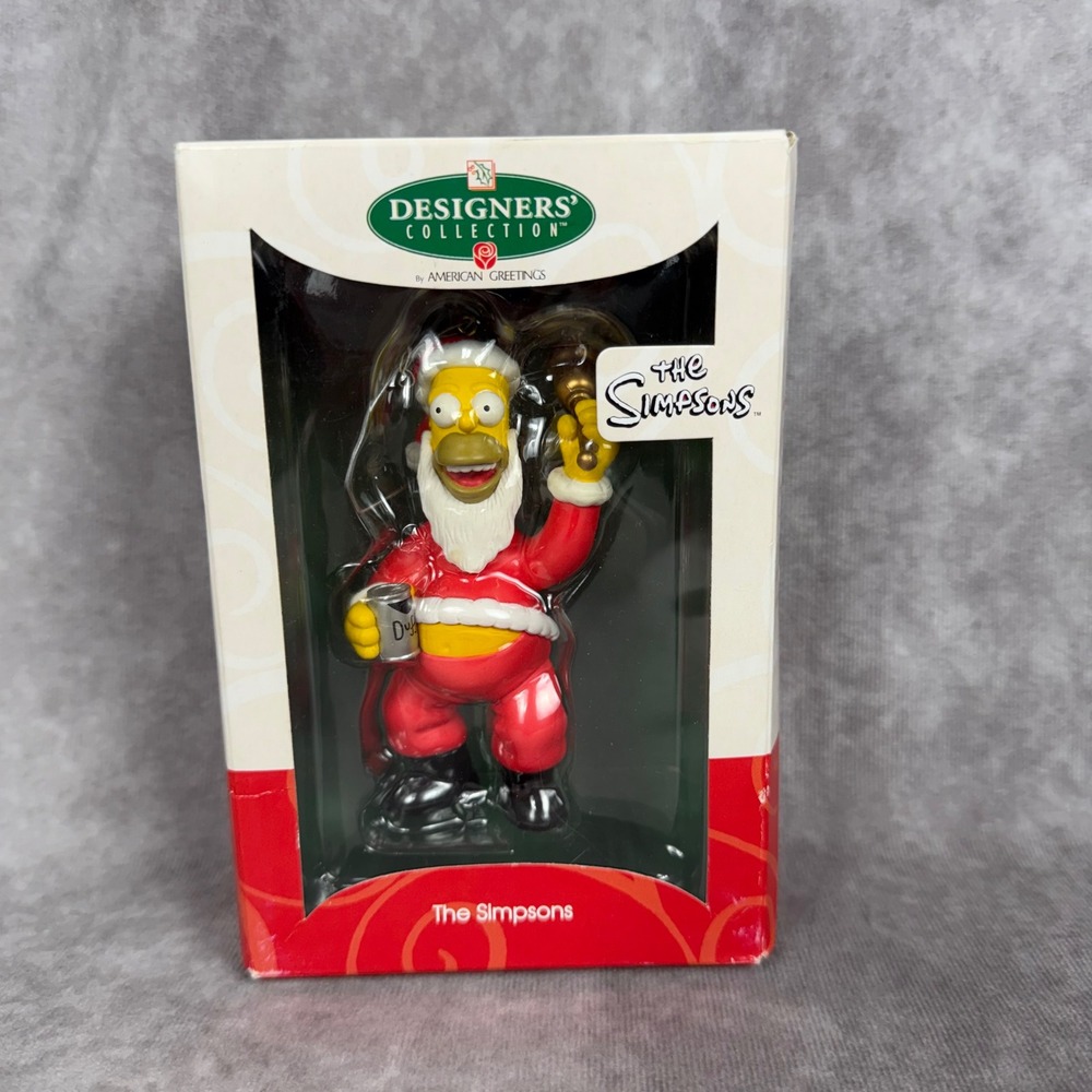 Vtg‎ Y2K The Simpsons Homer Santa Christmas Ornament American Greetings 2006 NIB